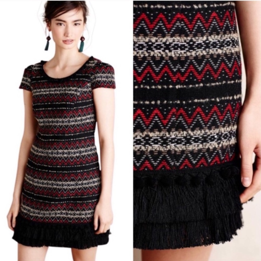 Anthropologie Vanessa Virginia Jinete Fringe Dress